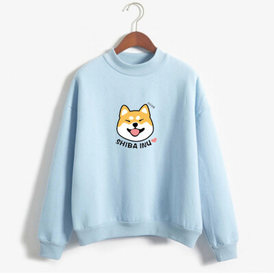 

Toponeto Womens Casual Long Sleeve Sweatshirt Blouse Tops Pullover Shiba Inu