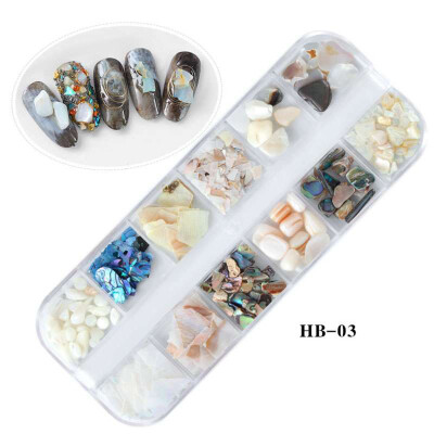 

Toponeto Nail 3D Marine Style Art DIY Decoration Ocean Accessories Silver Shell Stone Set