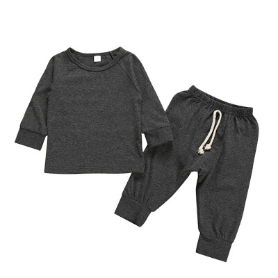 

2pcs Toddler Baby Girls Clothes 2019 Autumn Winter Baby Boys Clothes Tos T-shirt Long Pants Outfits Kids Baby Boy Set Clothing