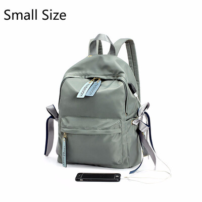 

Waterproof Oxford School Backpack for Teenager Girl Cute Bow Backpacks Women USB Charger Laptop Bagpack Female Pink Back Pack
