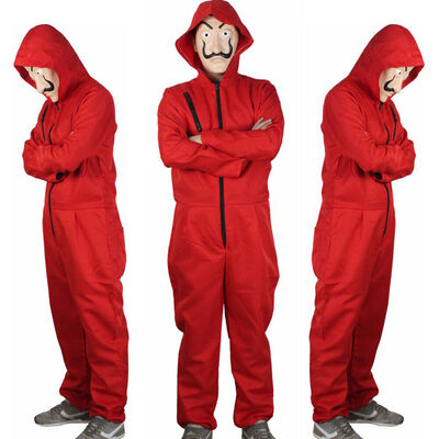 

Paper House La Casa De Papel Salvador Dali Face Costume Jumpsuits Mask Outfit
