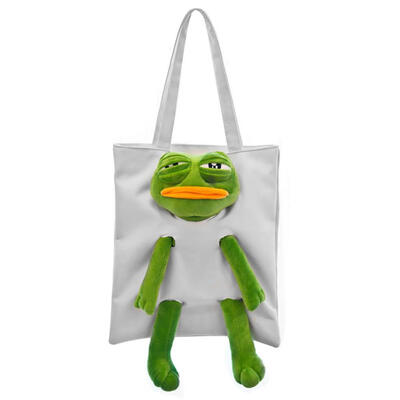 

Canvas Bag Students Shoulder Bag Large Capacity Handbag Creative Doll Decor