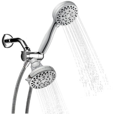 

Handheld Shower Head Rain Showerhead Combo 5 Spray Settings High Pressure Shower Head With 3-Way Water Diverter Stainless Steel Ho