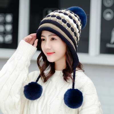 

Hat Female Winter Woolen Cap Sweet&Lovely Korean Edition Baitao Chao Fashion Warm Moon Cap Ear Protector Knitted Cap