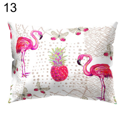 

Flamingo Printed Rectangle Throw Pillow Case Sofa Bed Cushion Cover Home Decor