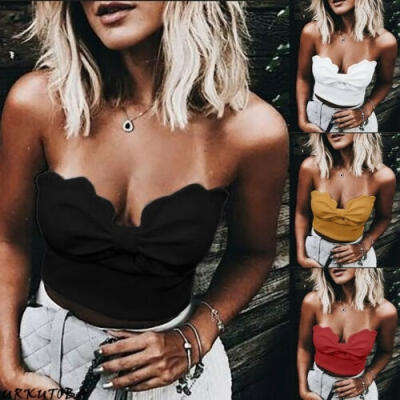 

Women Summer Strapless Vest Boobtube Ladies Bra Crop Top Bandeau Sexy Blouses