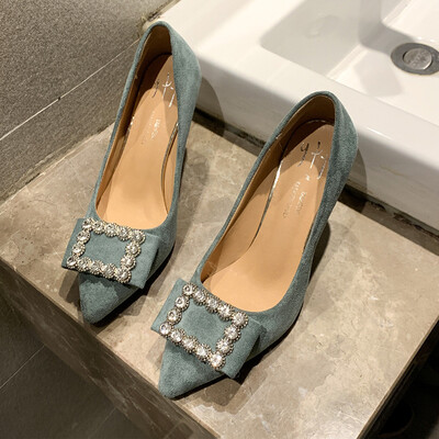 

Fairy-style single-layer shoes womens summer Korean-pointed shallow-mouth OL working shoes chic fine heels&high-heeled shoe