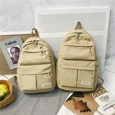 

Ins schoolbag female Korean version of high school students simple ancient Gansen double shoulder bag large capacity computer bag