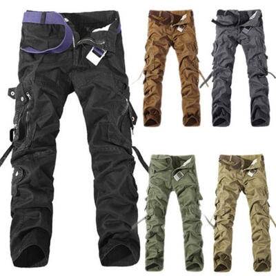 

New Men Army Camouflage Casual Pants Camo Cargo Military Combat Trousers