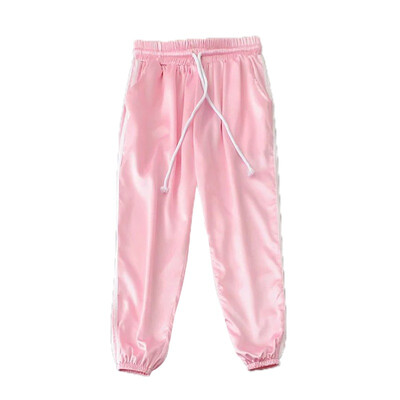 

Europe&the United States Style Pants Loose Waist Drawstring Satin Harlan Pants Female Casual Pants