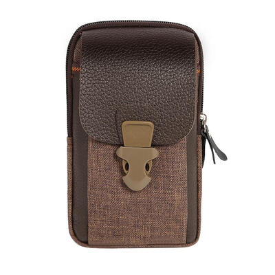 

Zipper Men Waist Bags Small Card Holder 6 inch Phone Packs Belt Fanny Purse
