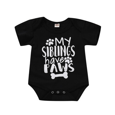 

Infant Baby Girls Letter Print Short Sleeve Rompers Kids Boys Jumpsuit Newborn Clothes