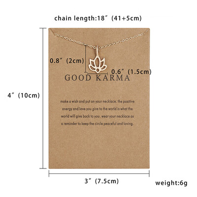 

Trendy Gold Color New Arrived GOOD KARMA Buddha Lotus Pendant Necklace For Women Valentines Day Gift Card Jewelry Female Gift
