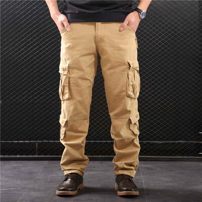 

SQSI mens summer trousers loose casual pants loose tight waist multi-pocket pants thin section 4937