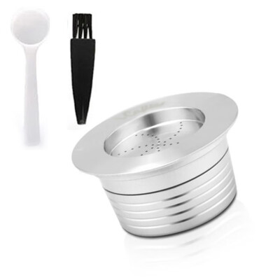 

Stainless Steel Coffee Capsule Filter Pod For Lavazza Spoon Brush Kit Reusable F