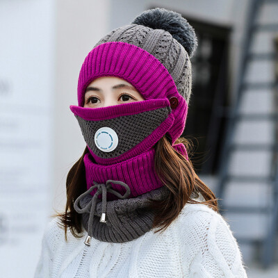 

Tailored Womens Girls Knit Beanie Scarf Mask Set Soft Warm Fleece Lined Winter Ski Hat