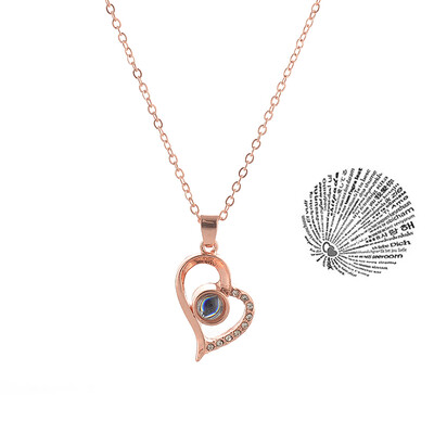 

With Card Heart Shape 100 Language I love You Necklace For Women Wedding Letter Necklace Jewelry Drop Shipping