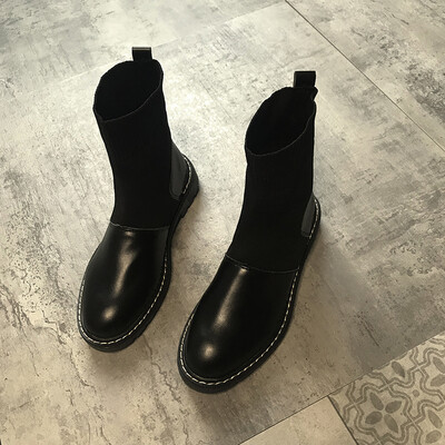 

Breathable socks boots girls with thick&Martin boots British wind show thin comfortable motor boots