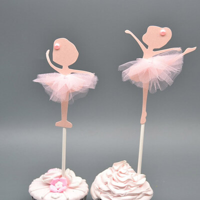

FUNNYBUNNY Glitter Ballerina Dancing Girl Cupcake Toppers Wedding Bridal Shower Birthday Party Decoration Cake Topper