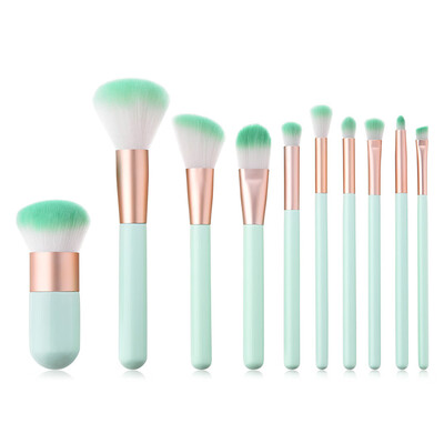 

〖Follure〗10PCS Wooden Foundation Cosmetic Eyebrow Eyeshadow Brush Makeup Brush Sets Tools