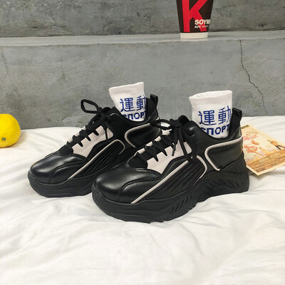 

Internet celebrity sneakers children students 2019 Korean version autumn new father shoes female ins smart smoked shoes supe