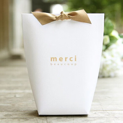 

FUNNYBUNNY Merci Beaucoup Elegant Party Paper Wedding Favour Gift Sweets Boxes Bags