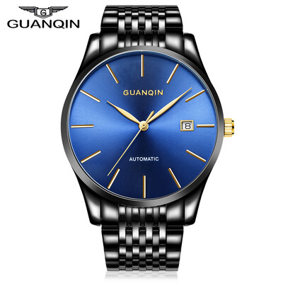 

GUANQIN GJ16056 Men Auto Mechanical Watch Date Display Stainless Steel Band Wristwatch