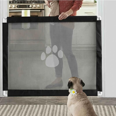 

Magic Gate Pet Safety Gate Folding Portable Guard Net Fence Install Anywhere for Dogs Cats Pets Fits Space Within 39IN