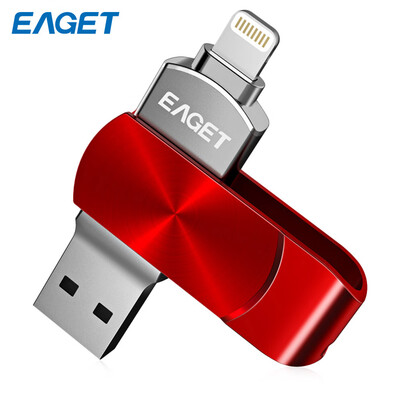 

EAGET i66 USB Flash Drive Type-C USB30 OTG Rotary Design Memory Stick for iPhone 7 Plus 7 SE 6S Plus 6S 6 5S 5C 5