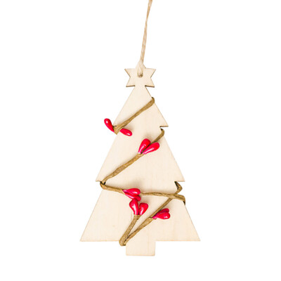 

Toponeto 1pc Christmas Wood Chip Tree Ornaments Xmas Hanging Pendant Decoration Gifts BG