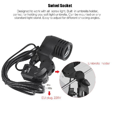 

E27 Bulb Holder Socket Flash Swivel Bracket Photo Light Lamp Mount