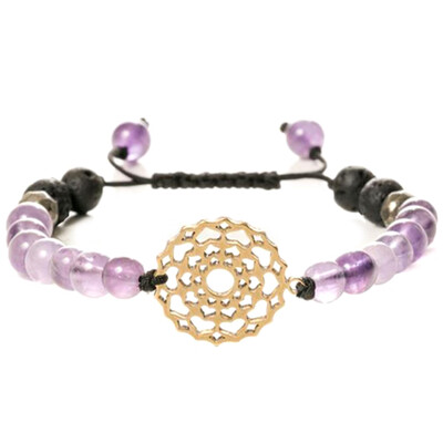 

Crystal Natural Stone Colourful Chakra Stainless Steel Weaving Bracelet Unisex Pair Jewellery Hot Gift