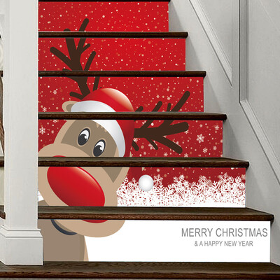 

Tailored Christmas 3D Simulation stair stickers Waterproof Wall Stickers DIY Home Decor