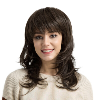 

〖Follure〗Fashion Synthetic Dark Brown Multi-layered Natural Long Hair Wigs Womens Wig