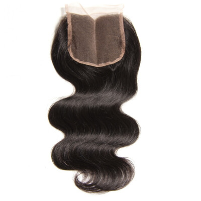 

8A Peruvian Virgin Human Hair Body Wave Lace Closure 4x4inch Middle part