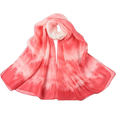

Women Long Scarf Shawl Multi Ways Forest Print Dual Layer Bead Closure Summer Scarves Thin Pashmina Cover Up