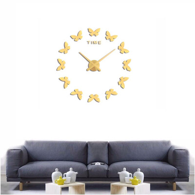 

〖Follure〗Modern Large 3D DIY Mirror Surface Art Wall Clock Sticker Home Office Room Decor
