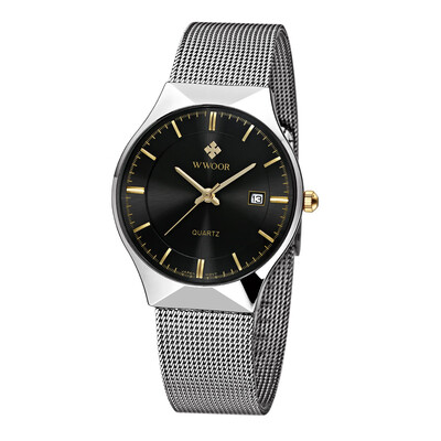 

Watch mens net with quartz watch calendar waterproof simple mens watch