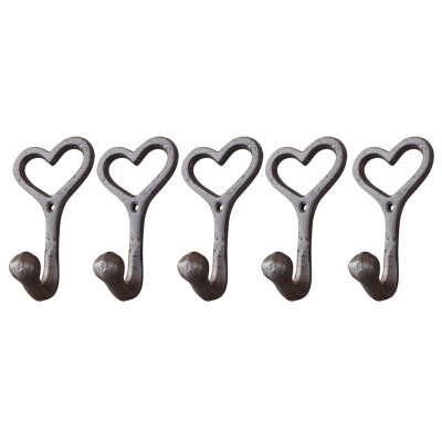 

Set of 10 Love Style Cast Iron Wall Coat Hooks Hat Hook Hall Tree 4 12" Brown