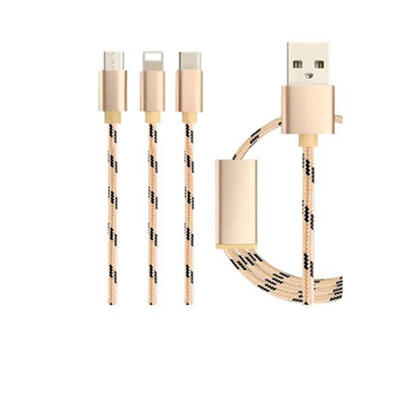 

Lightning Micro USB Type C 3-in-1 Data Cable Braided Tangle-Free Charging Cable 39ft For IPhone Samsung Galaxy LG HTC -12m