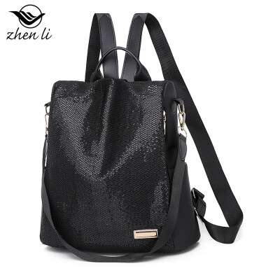 

Womens bag new Korean fashion Oxford sequins womens backpack popular backpack
