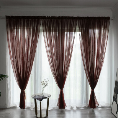 

Gobestart Leaves Sheer Curtain Tulle Window Treatment Voile Drape Valance 1 Panel Fabric