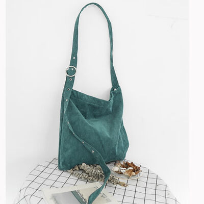 

2019 Women Adjusted Straps Handbags High Capacity Corduroy Shoulder Bags Foldable Reusable Shopping Bags Fashion Travel Bags
