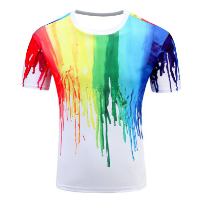 

Men\s Short Sleeve Summer Print 3D Personality T-Shirt