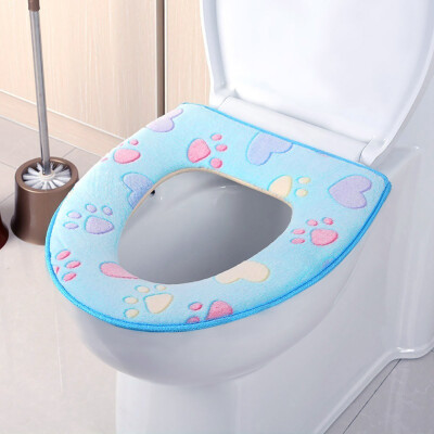 

Gobestart Bathroom Warmer Toilet Seat Cloth Soft Closestool Washable Lid Top Cover Pad