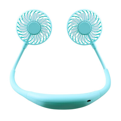 

〖Follure〗Portable USB Rechargeable Neckband Lazy Neck Hanging Style Dual Cooling Fan