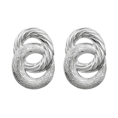 

EK386 European & American Statement ZA Metal Double Big Round Circle Drop Earrings for Women Party Jewelry Simple Punk Brincos