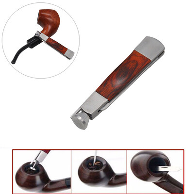 

Siaonvr Tobacco Smoking 3in1 Red Wood Stainless Steel Pipe Cleaning Reamers Tamper Tool