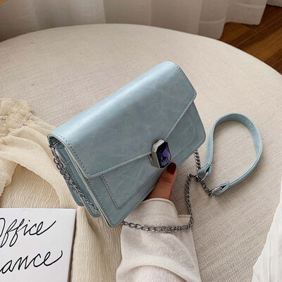

Bags handbags new gemstone chain bag female single shoulder slung small square bag wild fashion bag tide