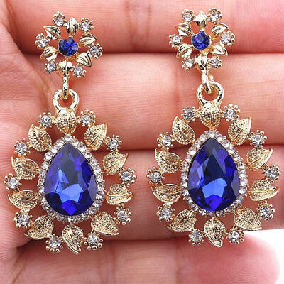 

New Natural Gem Flower Earring for Women Girl Christmas Gift Shiny Crystal Drop Earring Statement Fashion Jewelry Oorbellen 2120